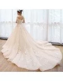 Charming Fairy Lace Ballgown Wedding Dress Off Shoulder with Train