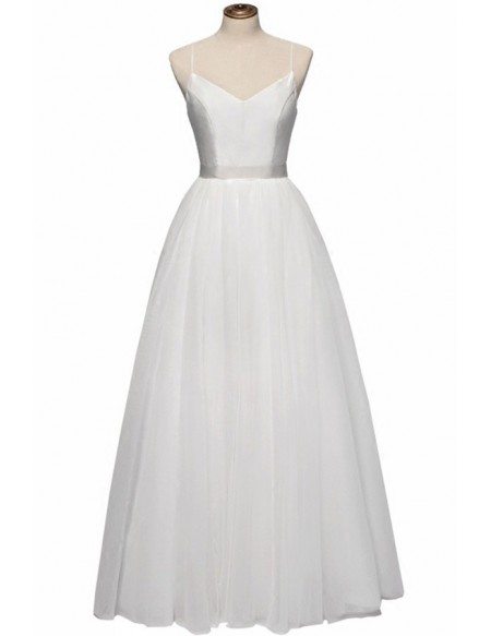 Vintage Simple Bodice Ballet Wedding Dress Floor Length with Straps # ...