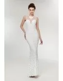 Sleeveless White/ivory Slim Mermaid Prom Dress For Petite Women