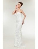 Strapless White/ivory Slim Mermaid Formal Dress For Petite Women