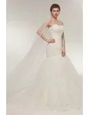 Simple Tulle Fit And Flare Pleated Bridal Dress Strapless For 2018