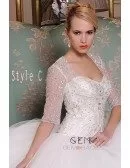 Ball-Gown Sweetheart Cathedral Train Tulle Wedding Dress With Beading