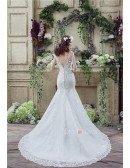 Mermaid Scoop Neck Court-train Wedding Dress