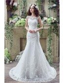 Mermaid Scoop Neck Court-train Wedding Dress