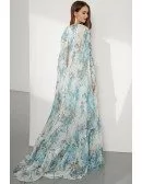 Floral Printed Chiffon Long Prom Dress Sleeveless For Formal Occasion
