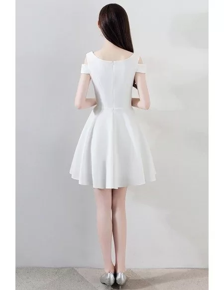 Simple Little White Short Homecoming Dress Aline