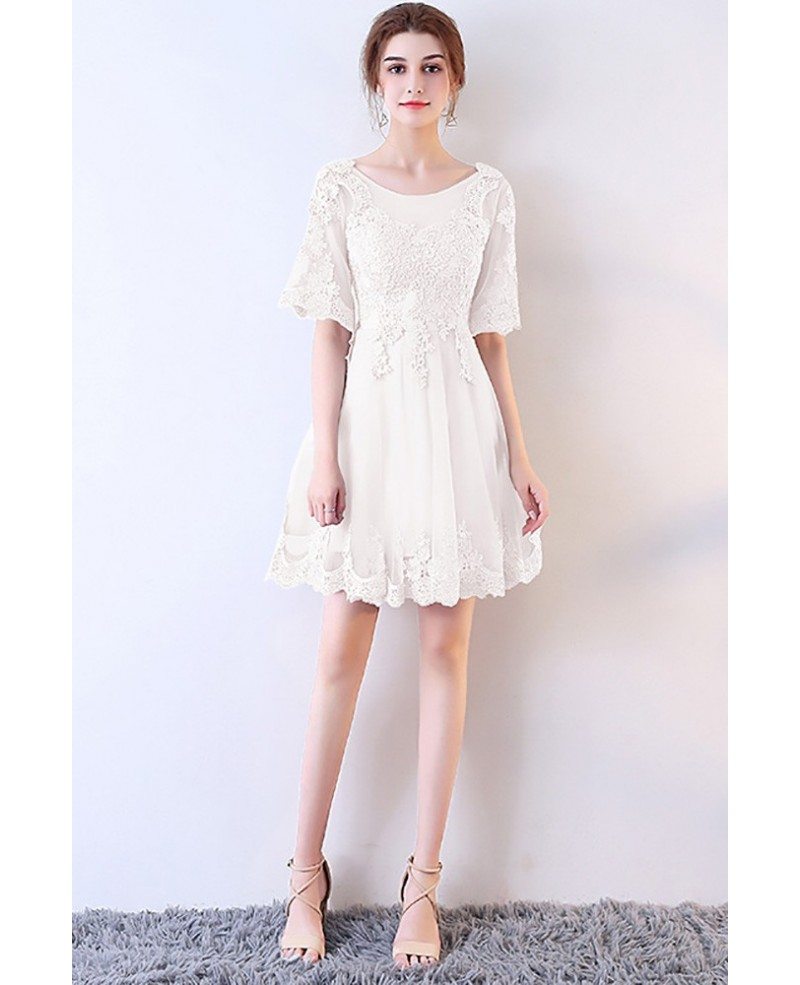 Buy > white lace dress short > in stock