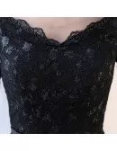 Black Lace High Low Homecoming Party Dress with Sleeves