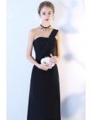 Aline Simple One Shoulder Party Dress Ankle Length