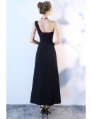 Aline Simple One Shoulder Party Dress Ankle Length