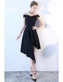 Chic Black High Low Homecoming Dress Off Shoulder