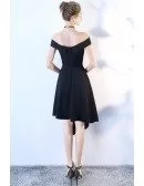 Chic Black High Low Homecoming Dress Off Shoulder