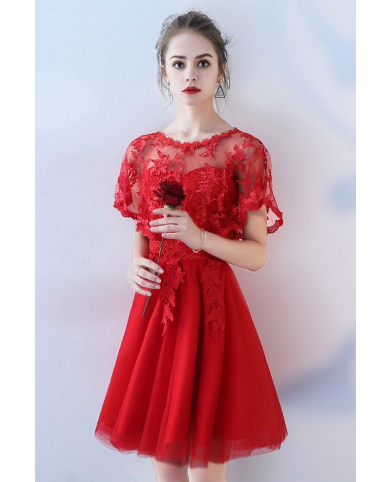 simple red party dress