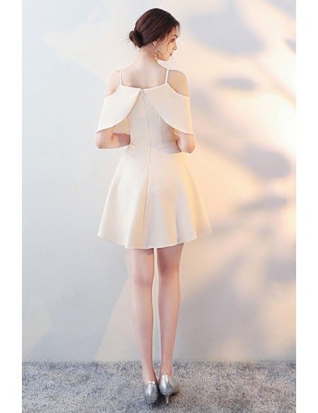 Champagne Aline Short Homecoming Party Dress with Straps