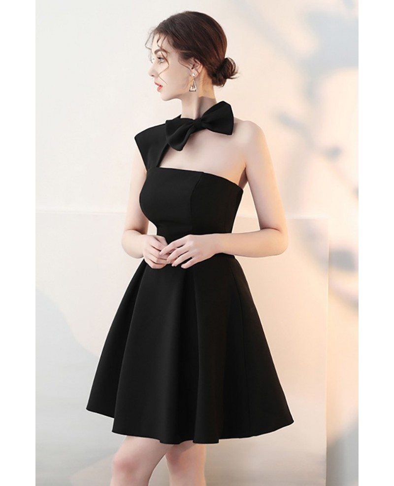Fit and Flare Little Black Homecoming Dress with Cute Bow #HTX86087 ...