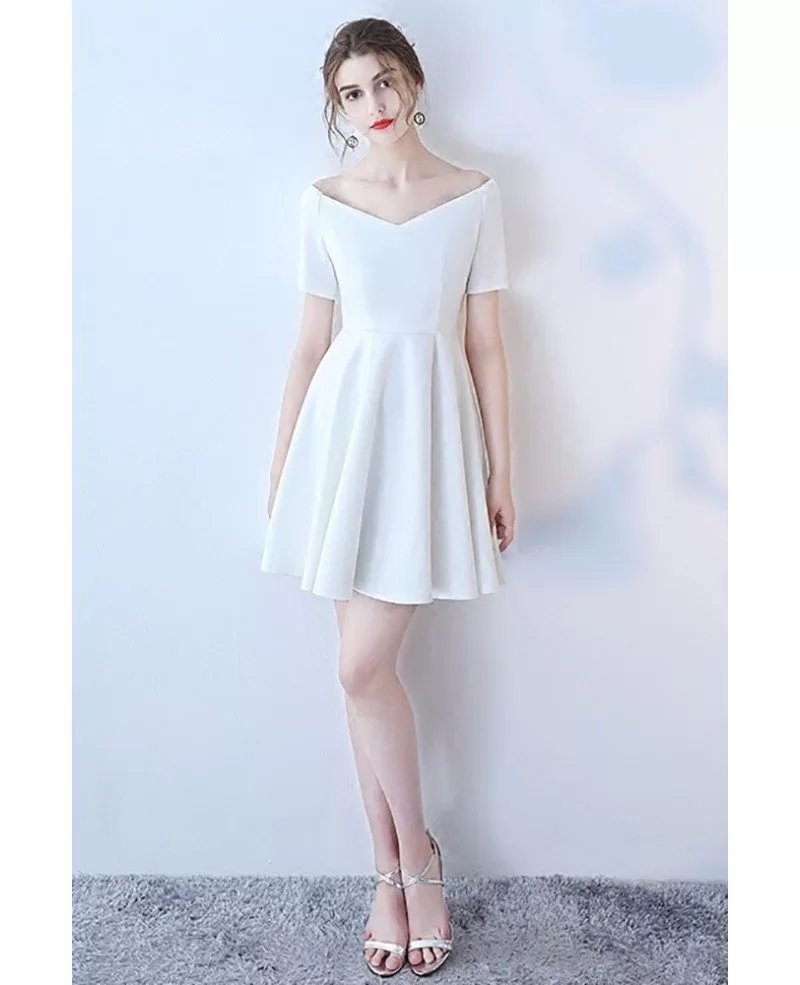 simple white dress short