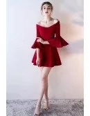 Gorgeous Short Off Shoulder Homecoming Dress with Bell Sleeves