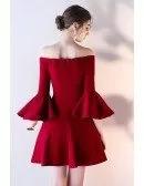 Gorgeous Short Off Shoulder Homecoming Dress with Bell Sleeves