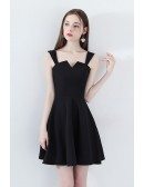 Black Short Homecoming Party Dress Fit and Flare with Straps