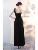 Chic Black One Strap Maxi Party Dress with Side Slit