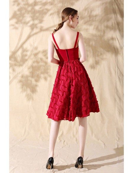 Chic Leaf Lace Aline Short Homecoming Party Dress with Straps