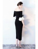 Sexy Off Shoulder Side Slit Party Dress with Bell Sleeves