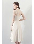 2018 Champagne Bow Knot Homecoming Party Dress with Straps