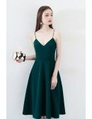 Simple Chic Dark Green Homecoming Dress V-neck with Straps
