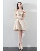 Champagne Aline Short Party Dress Homecoming with Flounce