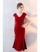 Elegant Burgundy Fit and Flare Party Dress Cap Sleeves