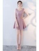 Fit and Flare Mauve Short Homecoming Dress Round Neck