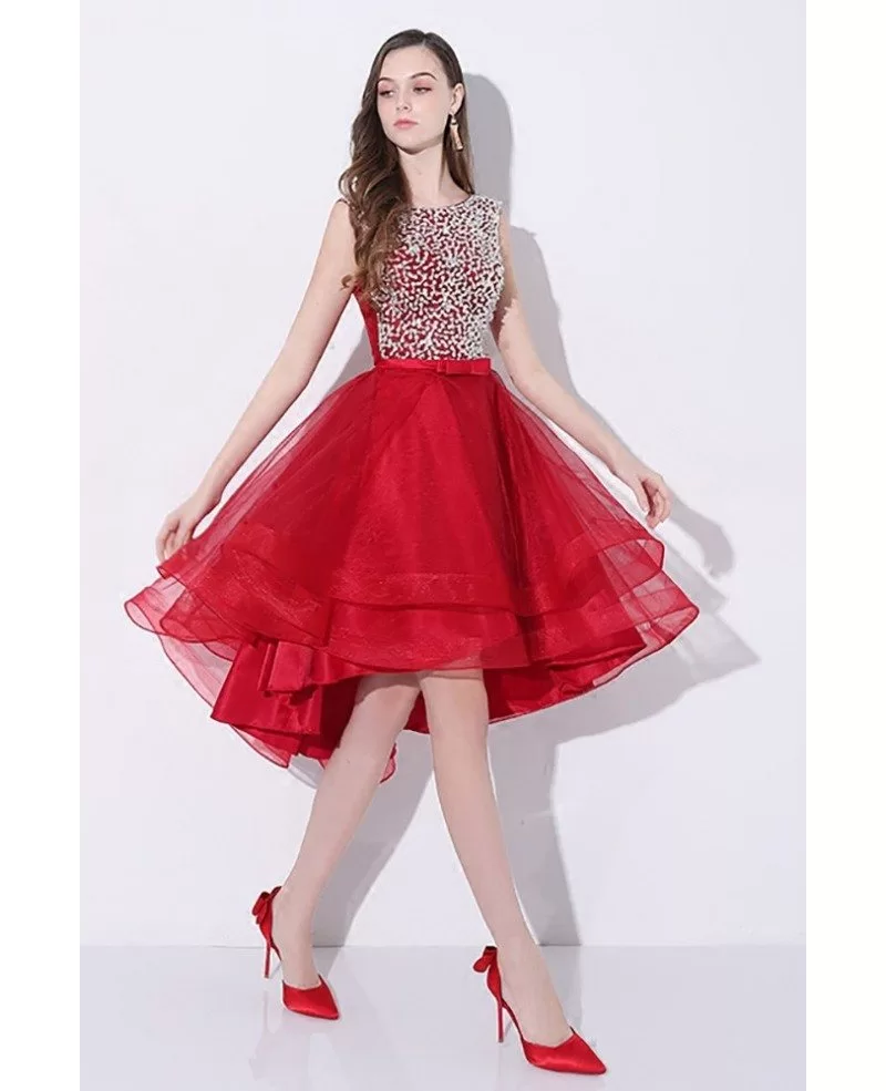 red sparkly homecoming dress