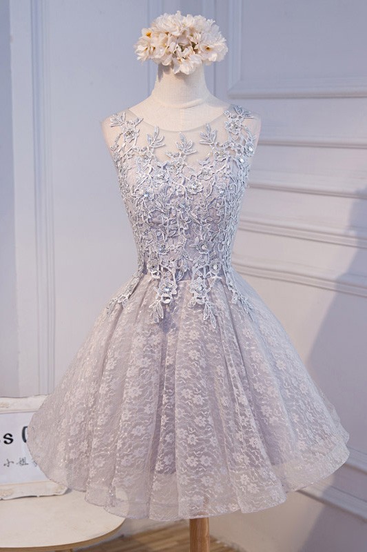 Women Vintage A-line Sweet Homecoming Dress Short Prom Dress