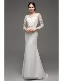 Mermaid V-neck Long-strap Floor-length Wedding Dress