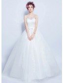 2019 Rustic Sleeveless Ball Gown Wedding Dress With Lace Top