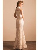 Retro All Lace Fitted Bridal Party Dress Sleeveless Affordable