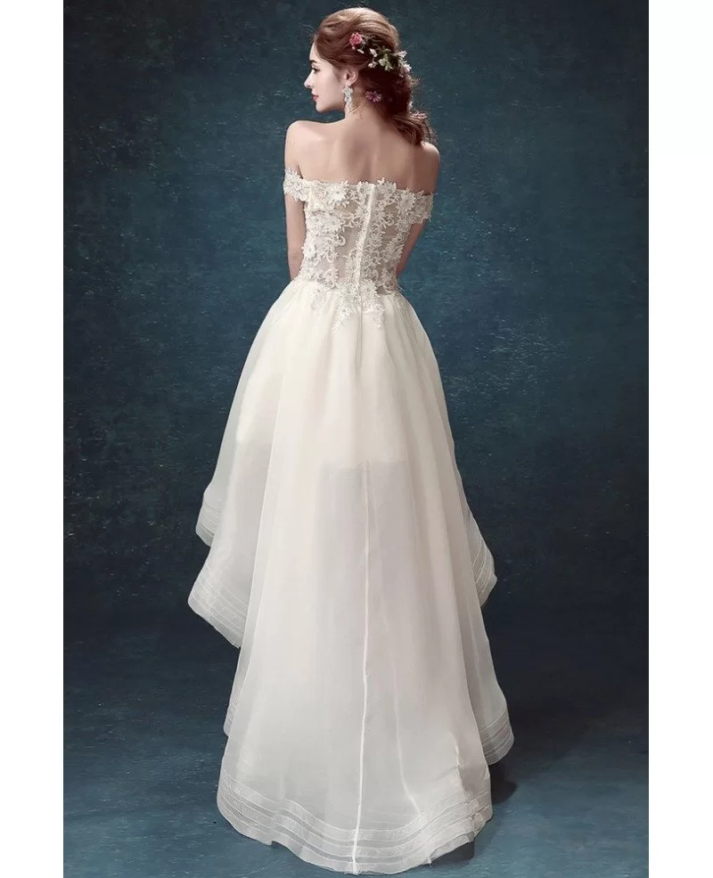 Outstanding Hi Lo Lace Wedding Dress With Off Shoulder Straps Wholesale ...