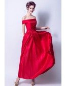 Beautiful Red Lace Beading Prom Dress With Off Shoulder Strap
