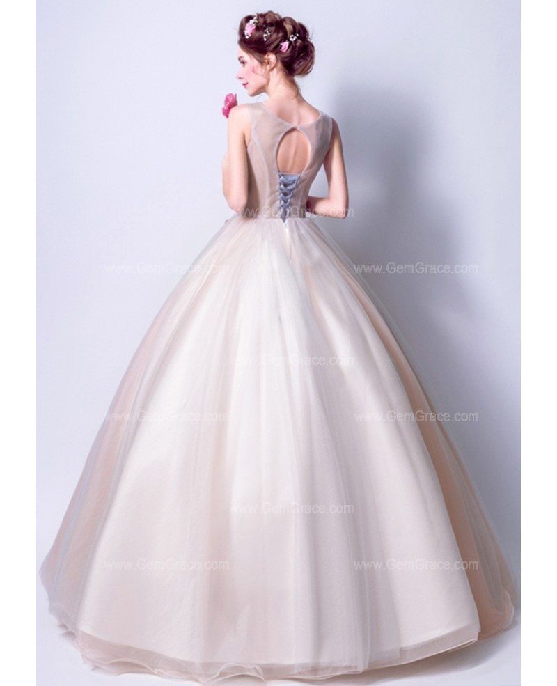 2019 Cheap Floral Ball Gown Prom Dress With Unique Applique Floral ...