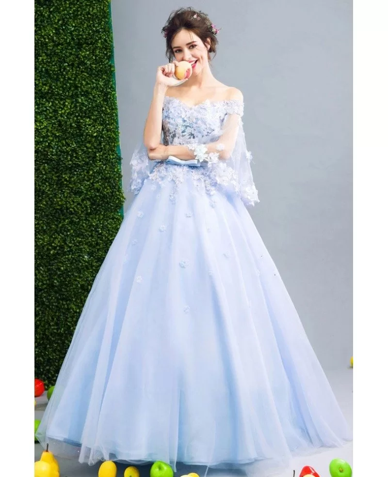 blue ballroom gown