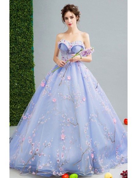 Dreamy Floral Lavender Ball Gown Formal Dress For 2019 Prom Wholesale # ...