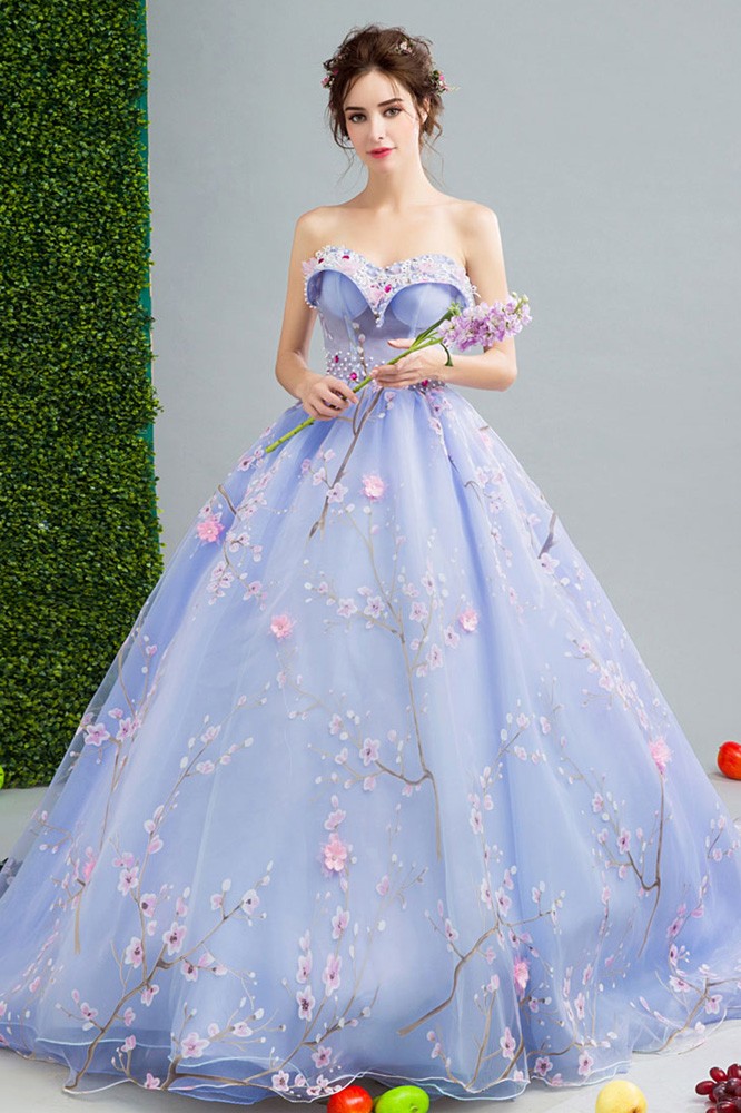Dreamy Floral Lavender Ball Gown Formal Dress For 2019 Prom Wholesale # ...