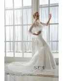 Mermaid Sweetheart Court Train Organza Lace Wedding Dress With Beading Pleated