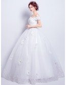 Affordable Off Shoulder Lace Beading Wedding Dress Ball Gown