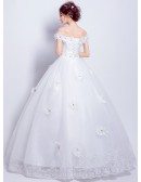 Affordable Off Shoulder Lace Beading Wedding Dress Ball Gown