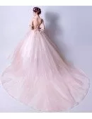 Strapless Pearl Pink Ballroom Floral Pageant Dress For Prom Girls