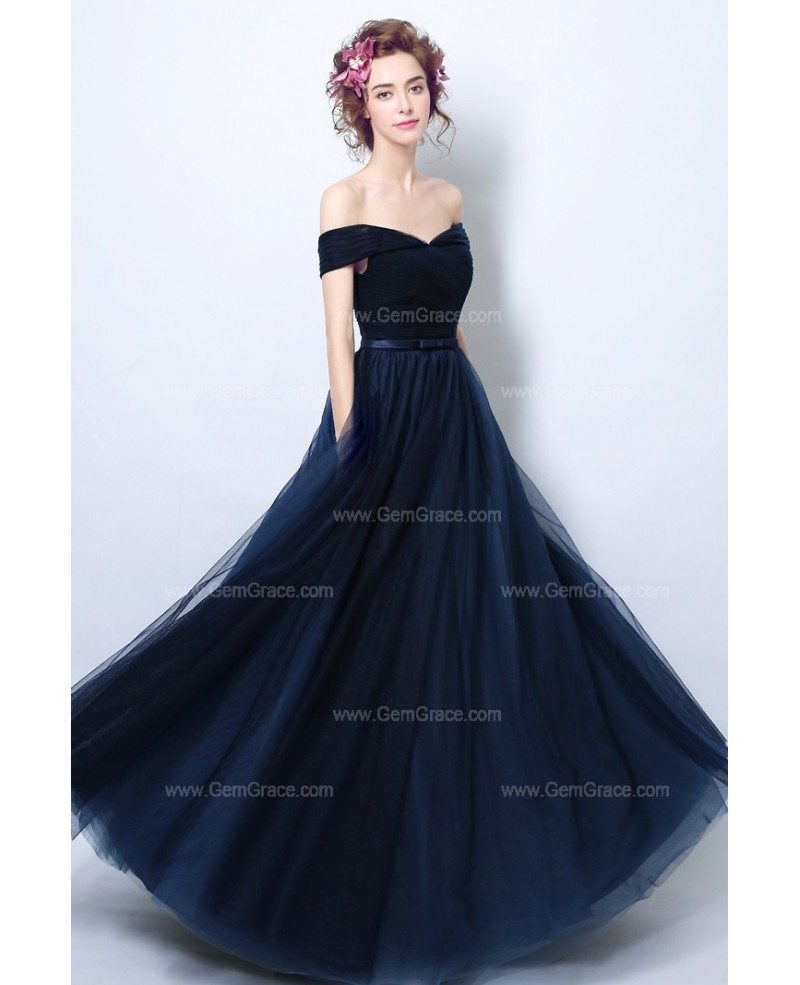 navy blue gown dress