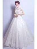 Vintage High Neck Lace Wedding Gowns With Beading Cap Sleeves