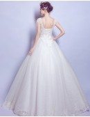 Inexpensive Gorgeous Lace Ballroom Wedding Gown With Beading Tassel Sleeve