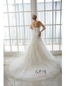 Mermaid Sweetheart Chapel Train Tulle Wedding Dress With Beading Pleated Appliques Lace